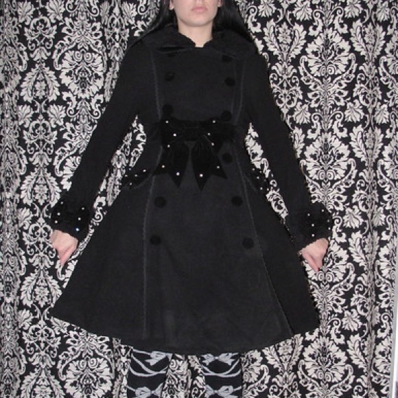 Lolita Kidsyoyo Black Wool Dress Coat, Medium - Picture 8 of 9